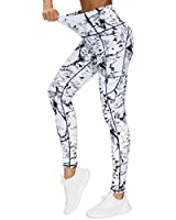 THE GYM PEOPLE Thick High Waist Yoga Pants with Pockets, Tummy Control Workout Running Yoga Leggings for Women (Small, Marble)